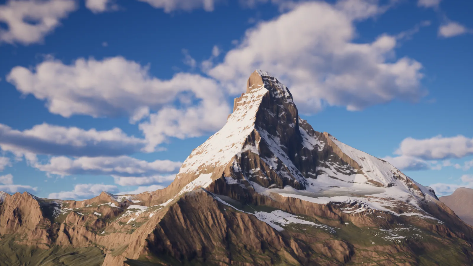 Matterhorn v ranním světle, vizualizace